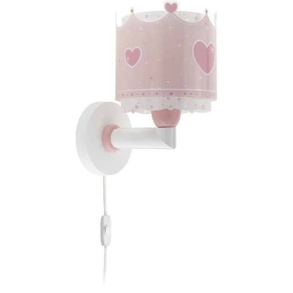 Sänglampa för barn - Little Queen - Little queen mönster - Rosa - DALBER - L 15 cm - H 24 cm