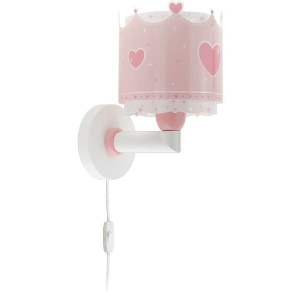 Sänglampa för barn - Little Queen - Little queen mönster - Rosa - DALBER - L 15 cm - H 24 cm