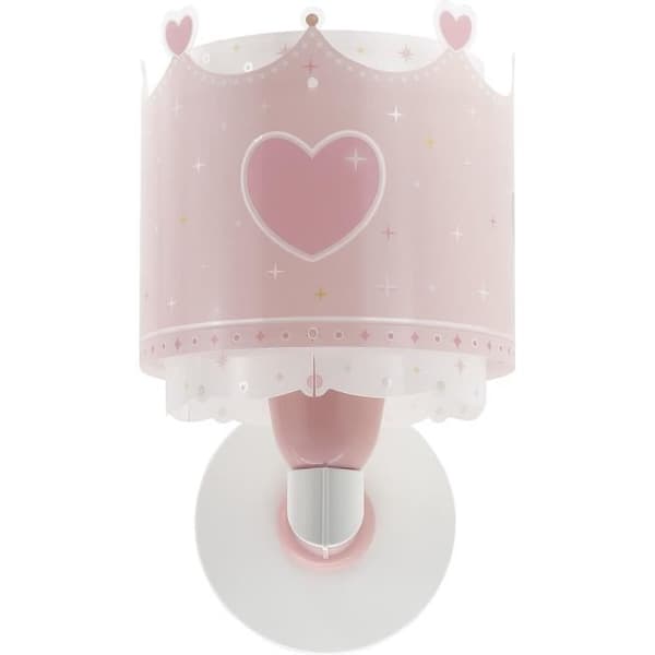 Sänglampa för barn - Little Queen - Little queen mönster - Rosa - DALBER - L 15 cm - H 24 cm
