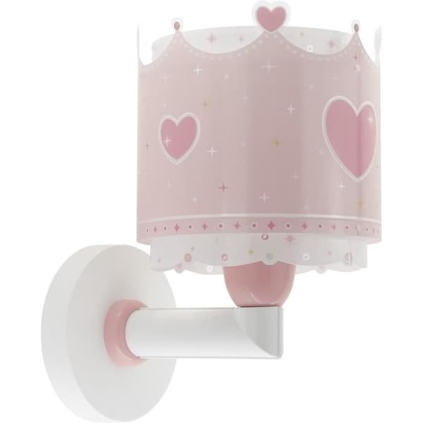Sänglampa för barn - Little Queen - Little queen mönster - Rosa - DALBER - L 15 cm - H 24 cm Rosa