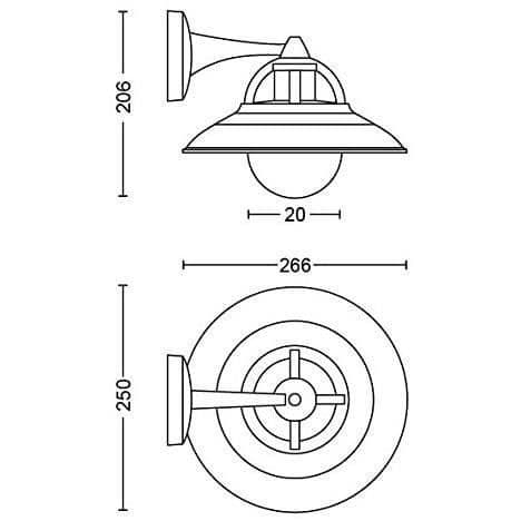Philips myGarden LED-vägglampa Cormorant 1x42 W 1738130PN