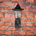 Miniatyrbild 5 av 6: Relaxdays Solar LED-vägglampa, set med 2, Vintage Solar Wall Light, Trädgård, Solar Lantern, Vattentät, Svart