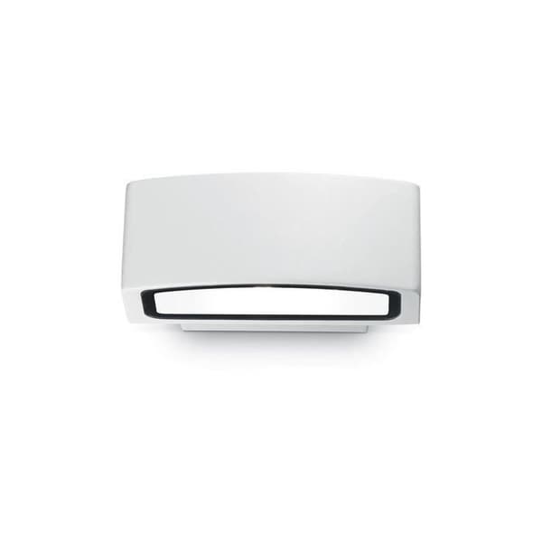 Utomhusvägglampa - IDEAL LUX - ANDROMEDA - Vit - 1x60W - Aluminium, Sattinerad pyrexglas