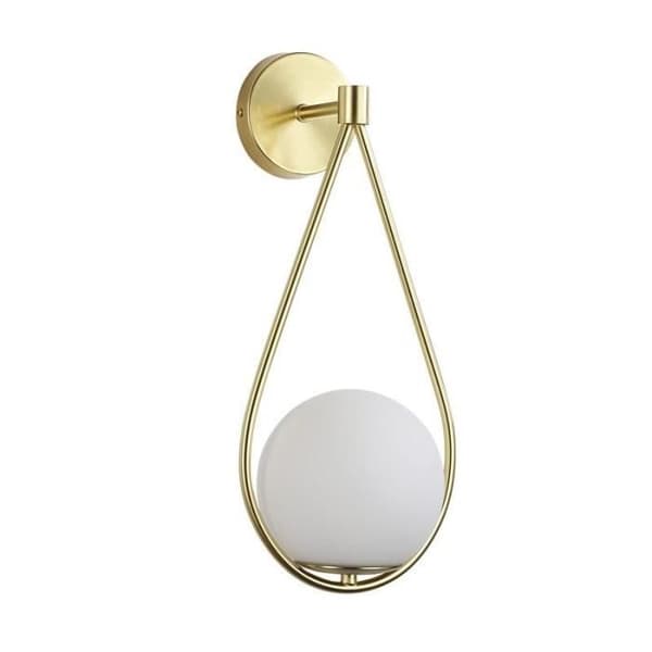 Vägglampa - Clara - Gul - Glas - Guldlackerad aluminium - Klassisk stil