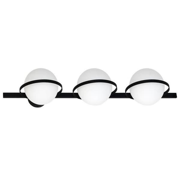 HOMEMANIA Boote Vägglampa - Vägglampa - Svart metall, glas, 75 x 21 x 19 cm, 3 x E14, Max 40W
