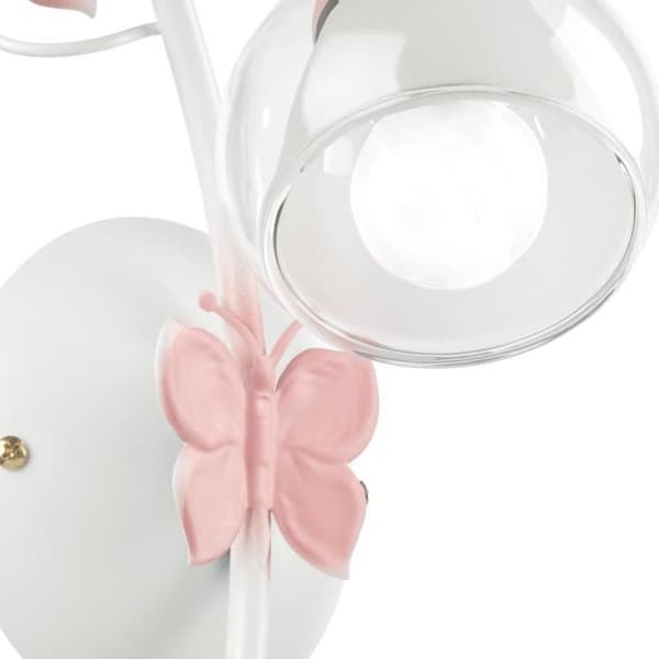 Vägglampa - Onli - FJÄRIL - Glaslampskärm - Färg rosa - E14