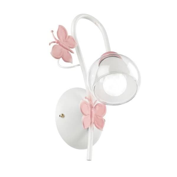 Vägglampa - Onli - FJÄRIL - Glaslampskärm - Färg rosa - E14