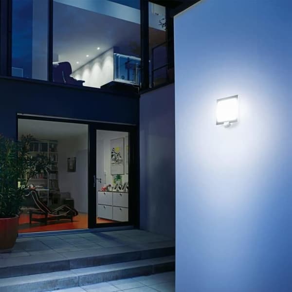 STEINEL Vägglampa utomhus med detektor L 20 S 60W IP44 - Rostfritt stål