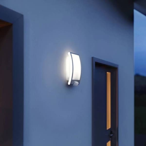 Steinel L 22 S 035709 Vägglampa utomhus med rörelsesensor Energisnål glödlampa, LED E27 60 W anthra
