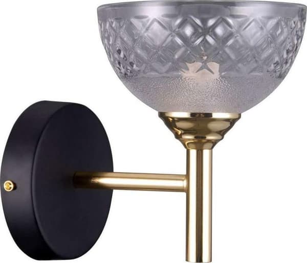 Inomhusvägghylla Italux - 10583-uniw - Vägghylla TOMASSO WL-43027-1 klassisk LAMPA i kristall guld svart