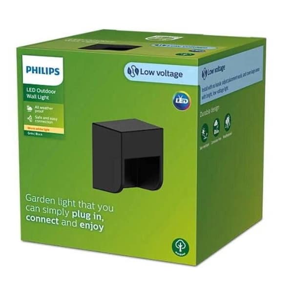 Philips Lighting 8720169269255 Grits GardenLink LED utomhusvägglampa LED 3 W svart
