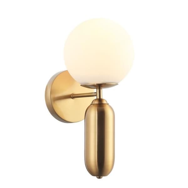 Vägglampa - Italux - Aldeva - 1 ljus - E27 - Modern design - Vitt glas