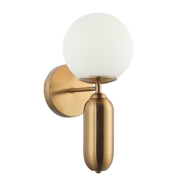 Vägglampa - Italux - Aldeva - 1 ljus - E27 - Modern design - Vitt glas