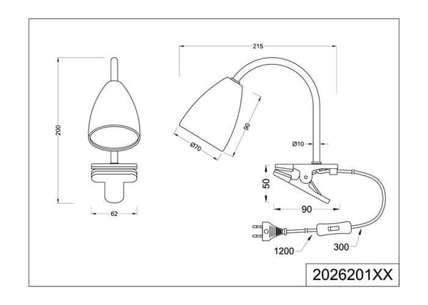 Inomhusapplikation Trio - 202620132 - Leuchten klämlampa Wanda, svart matt metall, inklusive 1x GU10, flexibel arm