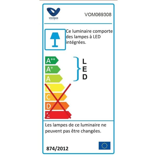 Utomhusarmatur - Voltman - 26,2cm - 24W - 3000K - IP54 - Svart