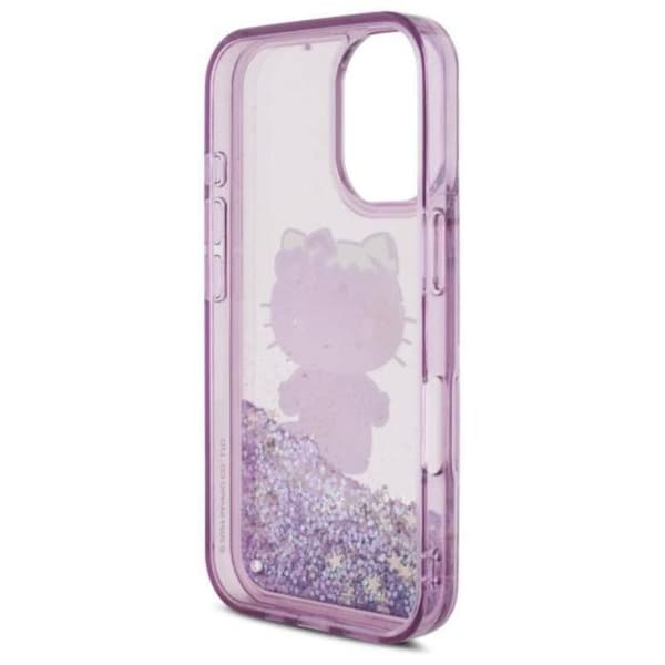 Hello Kitty Flytande Glitter 50-årsjubileumspartyt för iPhone 16 6,1" Lila - HKHCP16SL50PPU