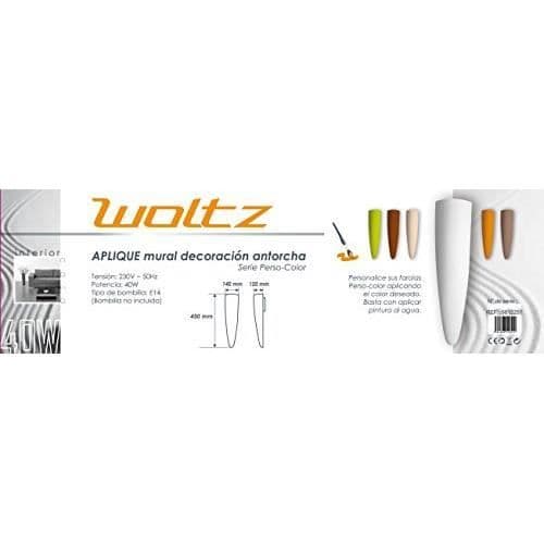WOLTZ målbar vägglampa, plast, E14, 40 W, vit - 812251