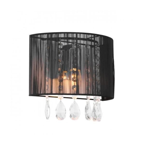 Vägglampa - ITALUX - Essence Noir - Metallålig - Svart tyg - E14 40W
