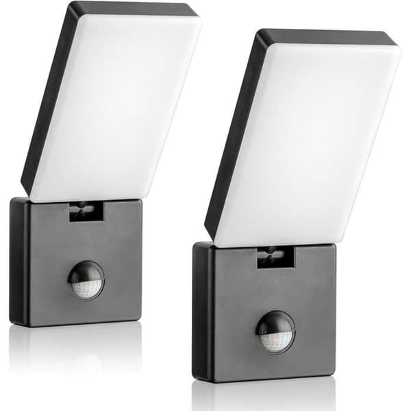 LED Vägglampa - SEBSON - 15W 900lm - Rörelsedetektor 9m - IP65 - Modern Design
