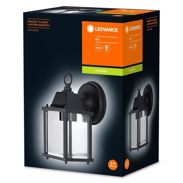 LED utomhusvägglampa - LEDVANCE - ENDURA CLASSIC LANTERN SQUARE S - Aluminium - Svart - IP44
