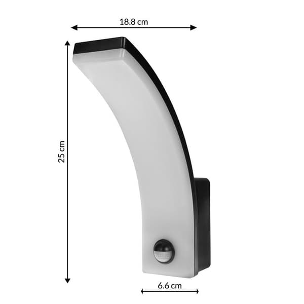 Maclean MCE512 B LED-lampa med rörelsedetektor 20W IP65 2000lm svart 4000K