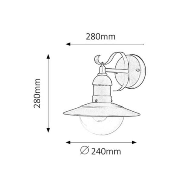 Vägglampa för utomhusbruk Rabalux Oslo väggmonterad E27 60W IP44 guld