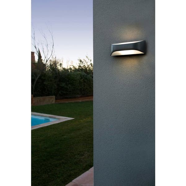 Vägglampa utomhus-VIEW-E27 15W IP44-Mörkgrå - FARO