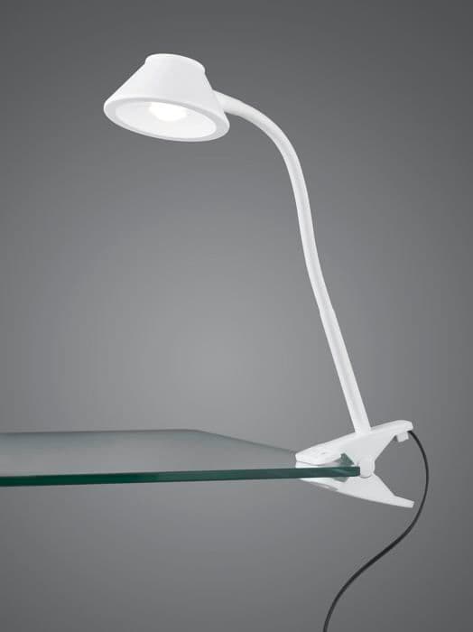 Rl lev ditt ljus - R22191201 - Reality LED-klämma Berry, vit plast, LED 3,5 W inkluderad, Flexarm