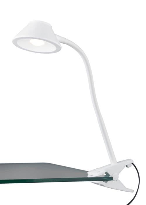 Rl lev ditt ljus - R22191201 - Reality LED-klämma Berry, vit plast, LED 3,5 W inkluderad, Flexarm
