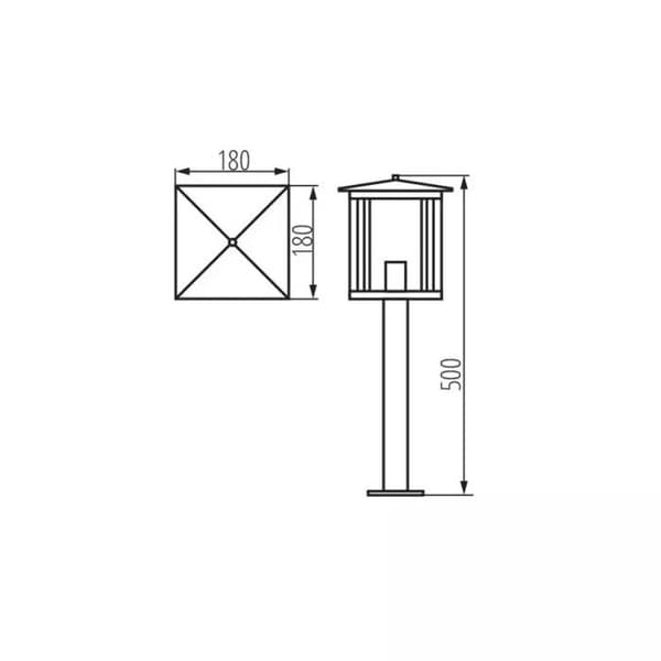 Trädgårdslampa - KL-36556 - 15W - Vattentät IP44 - Svart - E27