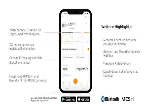 Steinel - ST087555 - Vägglampa, utomhusapplikation med rörelsedetektor och skymningssensor LED L 800 S SI