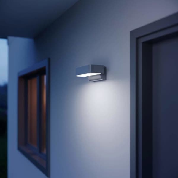 Steinel - ST087555 - Vägglampa, utomhusapplikation med rörelsedetektor och skymningssensor LED L 800 S SI