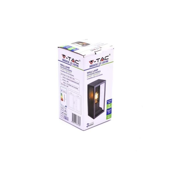 Vägglampa - V-tac - VT-837 - Aluminium - Svart - IP44