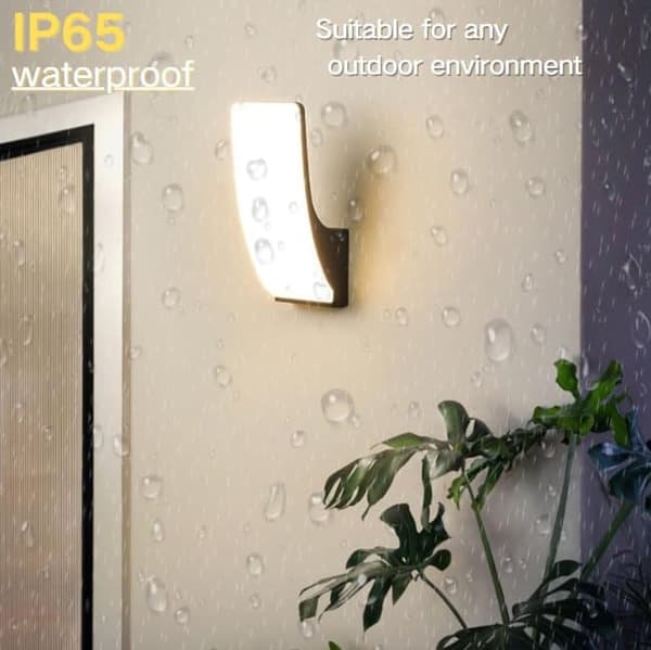 Utomhus vägglampa i aluminium – IP65 vattentät, 3 färgtemperaturer (3000K/4000K/6000K), modern design