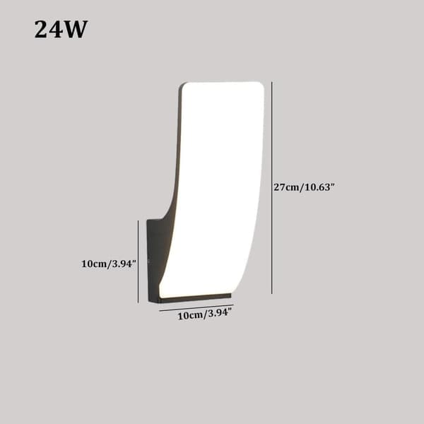 Utomhus vägglampa i aluminium – IP65 vattentät, 3 färgtemperaturer (3000K/4000K/6000K), modern design