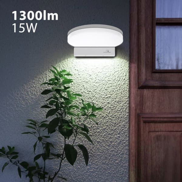 Maclean LED vägglampa, vit, lampa, 15W, IP65, 1300lm, neutral vit (4000K) MCE346 W