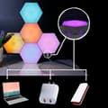 Miniatyrbild 9 av 9: OBOSOE Hexagon LED-Vägglampa, 6 Moduler, RGB med Fjärrstyrd och Musiksynk