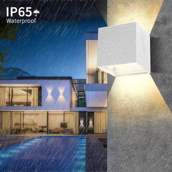 OBOSOE 12W LED-seinävalaisin ulkona, säädettävä valokenttä, IP65 vedenkestävä makuuhuoneisiin, hotelleihin, parvekkeille, käytäviin (valkoinen 3000K)