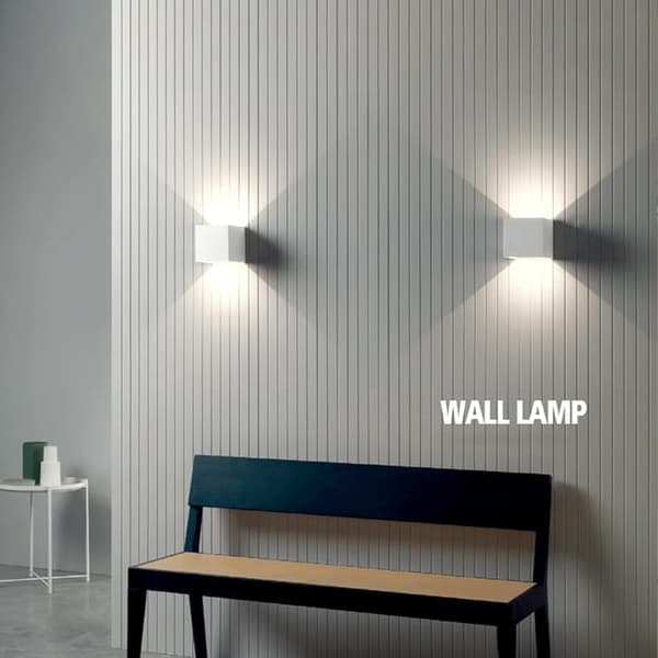 OBOSOE 12W LED-seinävalaisin ulkona, säädettävä valokenttä, IP65 vedenkestävä makuuhuoneisiin, hotelleihin, parvekkeille, käytäviin (valkoinen 3000K)