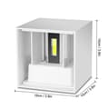 Pikkukuva 2 / 5: OBOSOE 12W LED-seinävalaisin ulkona, säädettävä valokenttä, IP65 vedenkestävä makuuhuoneisiin, hotelleihin, parvekkeille, käytäviin (valkoinen 3000K)