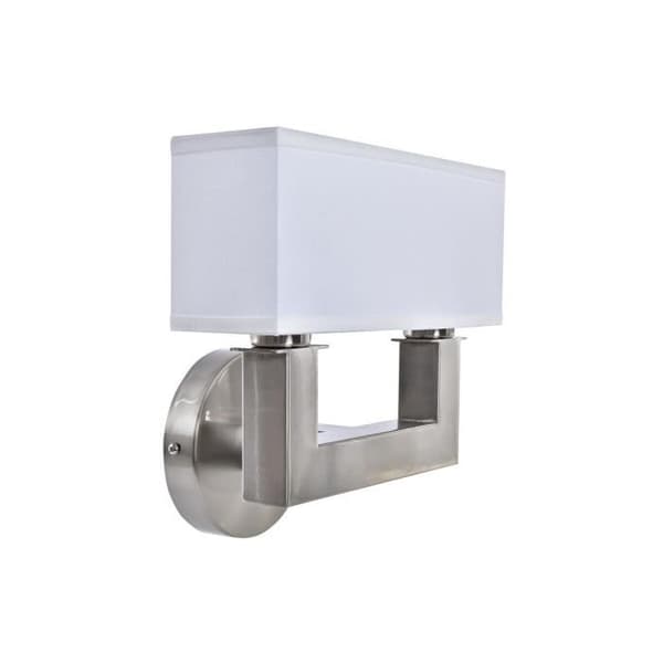 Vägglampa DKD Heminredning Silver Metall Polyester Vit 220 V 40 W (25 x 14 x 24 cm) Silver