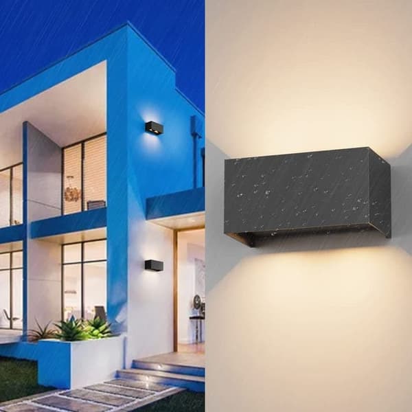 OBOSOE LED Vägglampa 24W, 3000K Varmvitt, IP65 Vattentät, Utomhusbelysning 20x10 cm
