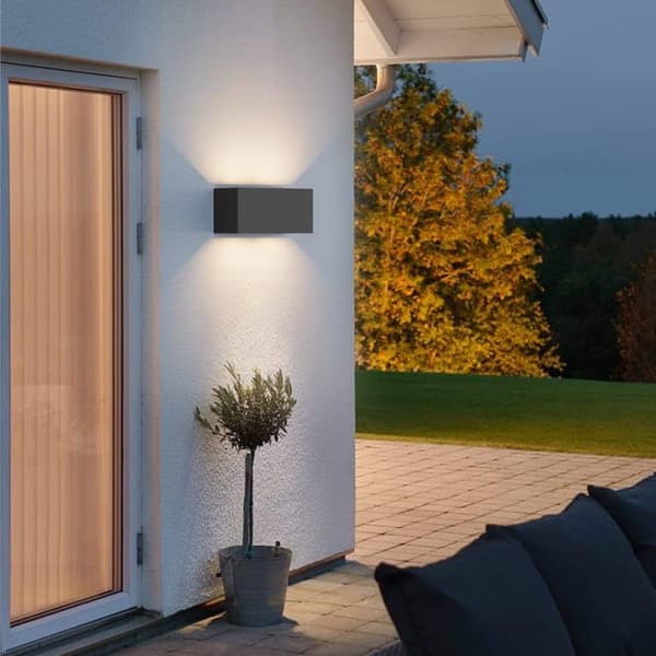 OBOSOE LED Vägglampa 24W, 3000K Varmvitt, IP65 Vattentät, Utomhusbelysning 20x10 cm