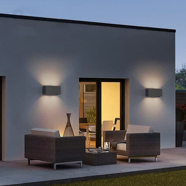 OBOSOE LED Vägglampa 24W, 3000K Varmvitt, IP65 Vattentät, Utomhusbelysning 20x10 cm