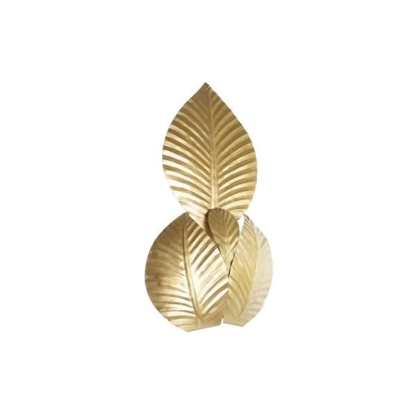 guld metall vägglampa 220 v 50 w växtblad (37 x 14 x 58 cm)