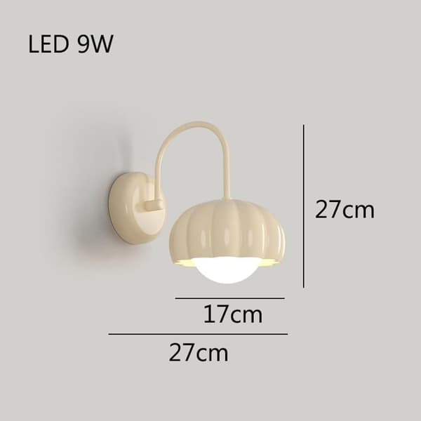 OBOSOE fransk creme stil led væglampe, lys beige, moderne øjenblid væglampe (inkluderer glødelampe)