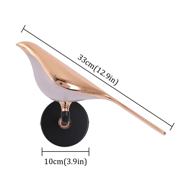 Fugle Væglampe, LED Lyskilde, Elegant Guld Finish,foranderlig, 1 fugl