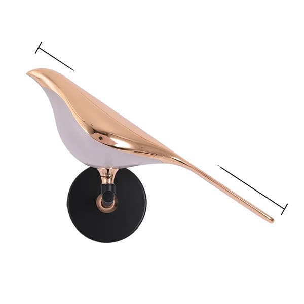 Fugle Væglampe, LED Lyskilde, Elegant Guld Finish,foranderlig, 1 fugl