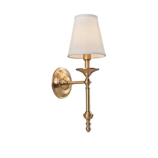 Vintage væglampe, elegant stofskærm, vægmonteret design,HVID, 4W (MAX60W)