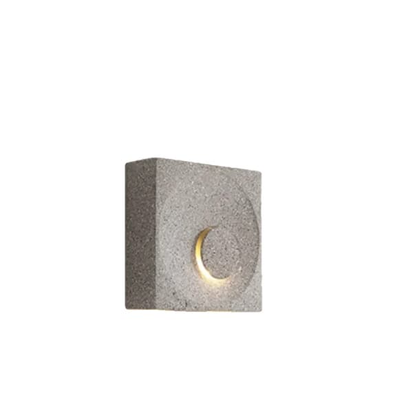 Cementfyrkantig Vägglampa, Art Deco Stil, Flera Ljusalternativ,Sandvit modell, Vitljus